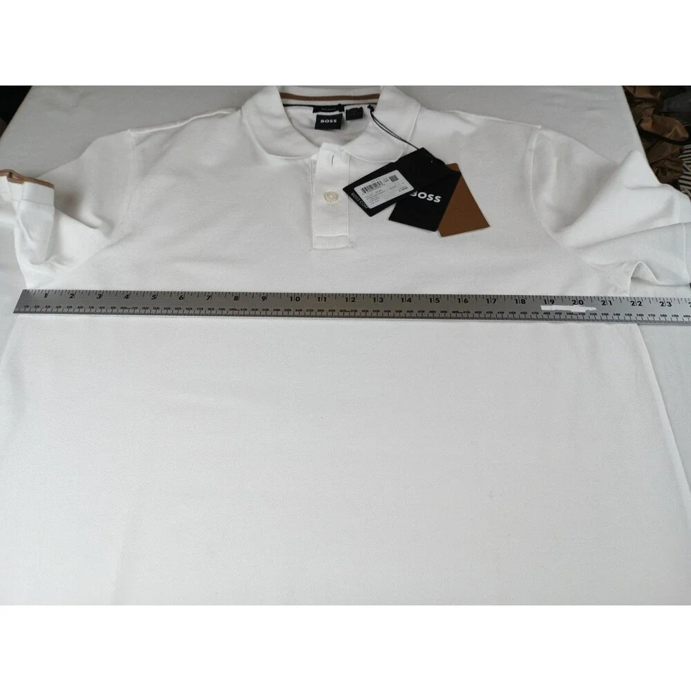 Hugo Boss Black Label Men's White Parlay 211 Tipped Short Sleeve Polo Shirt Sz L - Picture 7 of 16